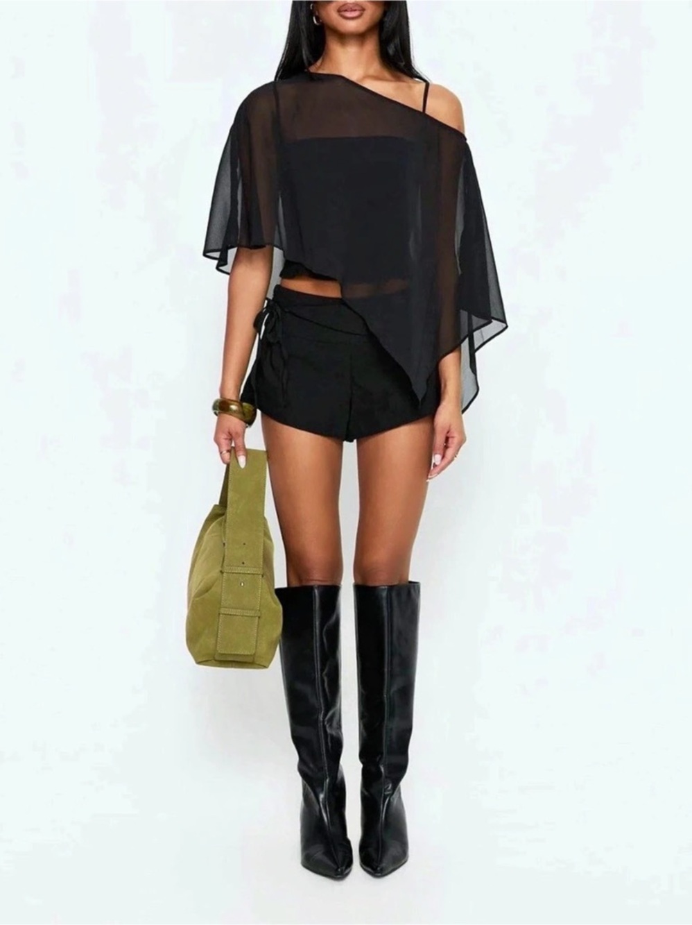 Princess Polly Senzo Wrap Shorts - Black